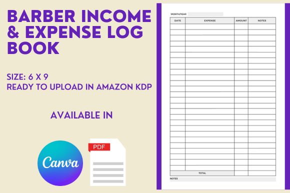 Barber Income Expense Log Book - KDP