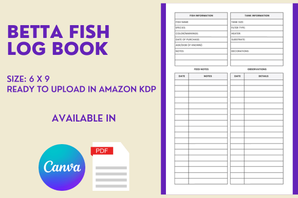 Betta Fish Log Book - KDP Interior