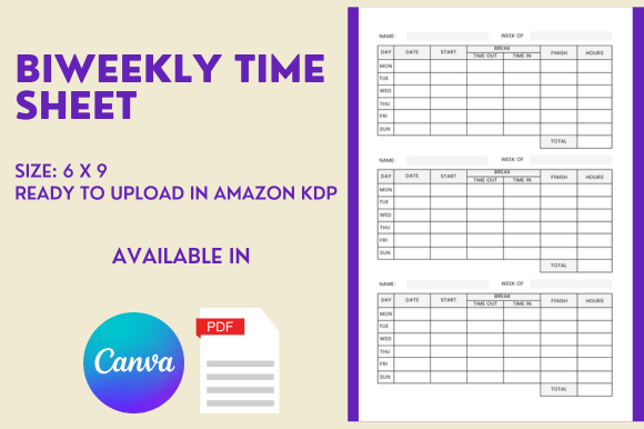 Biweekly Time Sheet - KDP Interior: Streamline Your Workflow and Boost Profits