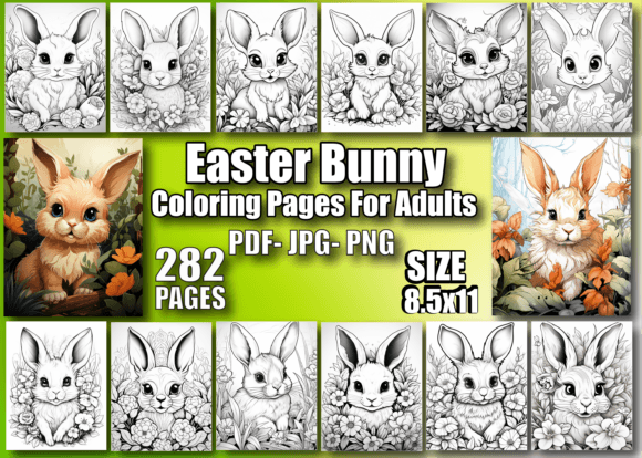 Easter Bunny Coloring Book for Adults