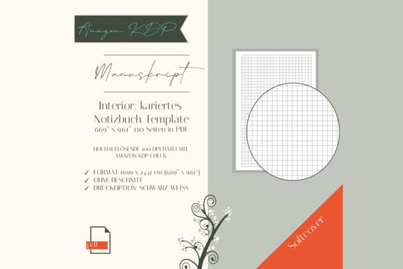 Kariertes Notizbuch 6,69 x 9,61