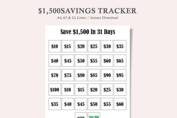 Master Your Money: The Ultimate 1500 Savings Tracker for Financial Success