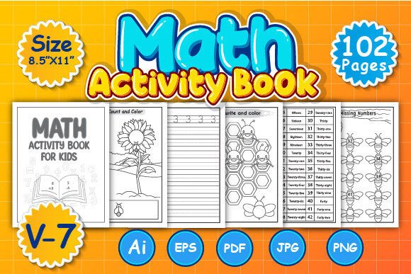 Math Activity Book for Kids V-7: A Bee-Themed Learning Resource