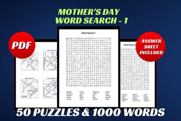 Mother's Day Word Search for Adult 1