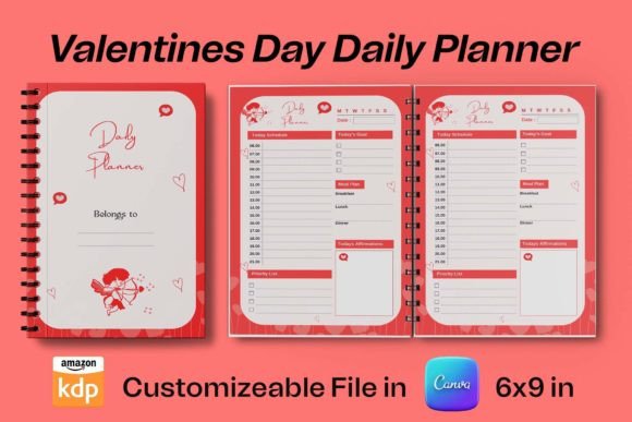 Valentine Day Daily Planner Kdp Interior: Enhance Your Planning Experience