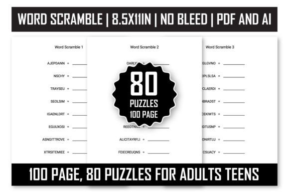 Word Scramble Puzzles Large Print for Engaging and Effective Mental Exercise